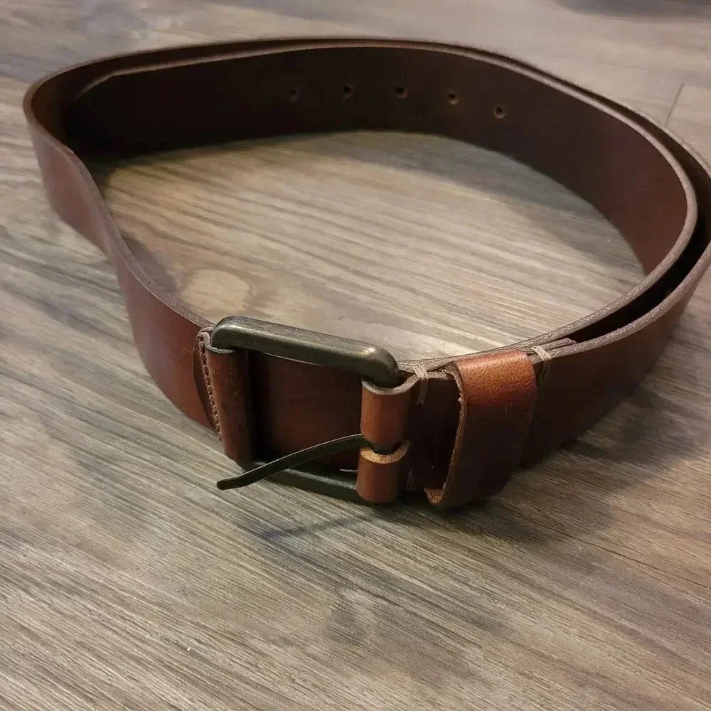 Mara Giordani Men's Leather Belt Size 40 Brown Handmade in Italy
